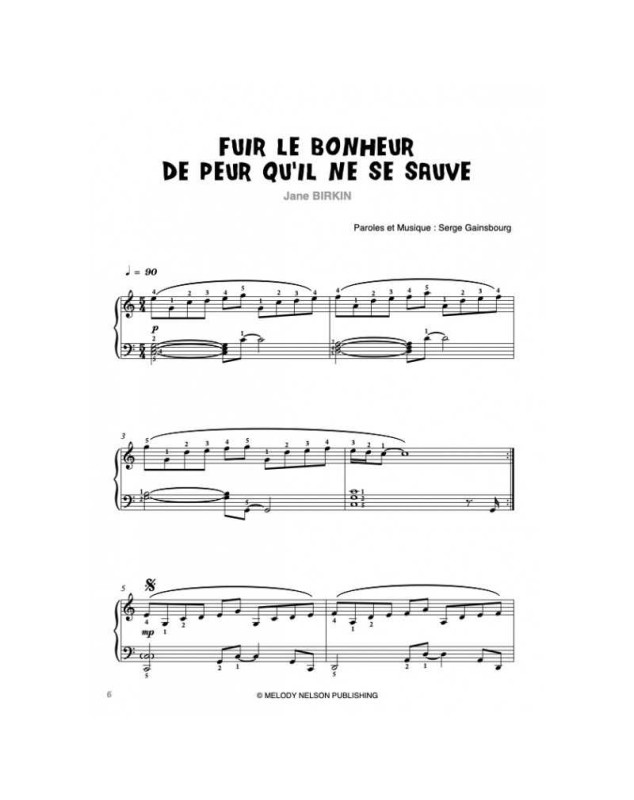 Piano Solo : Birkin - Hardy - Sanson