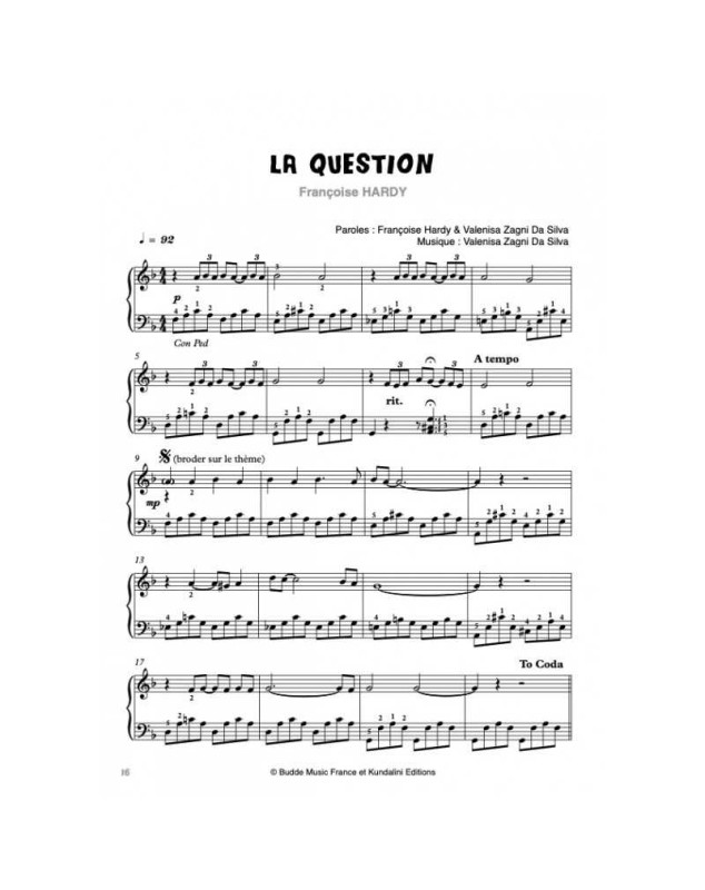 Piano Solo : Birkin - Hardy - Sanson