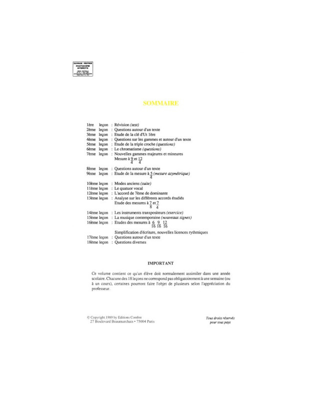 Alain Truchot et Michel Meriot : Le Guide de formation musicale Volume 6 - élémentaire 2