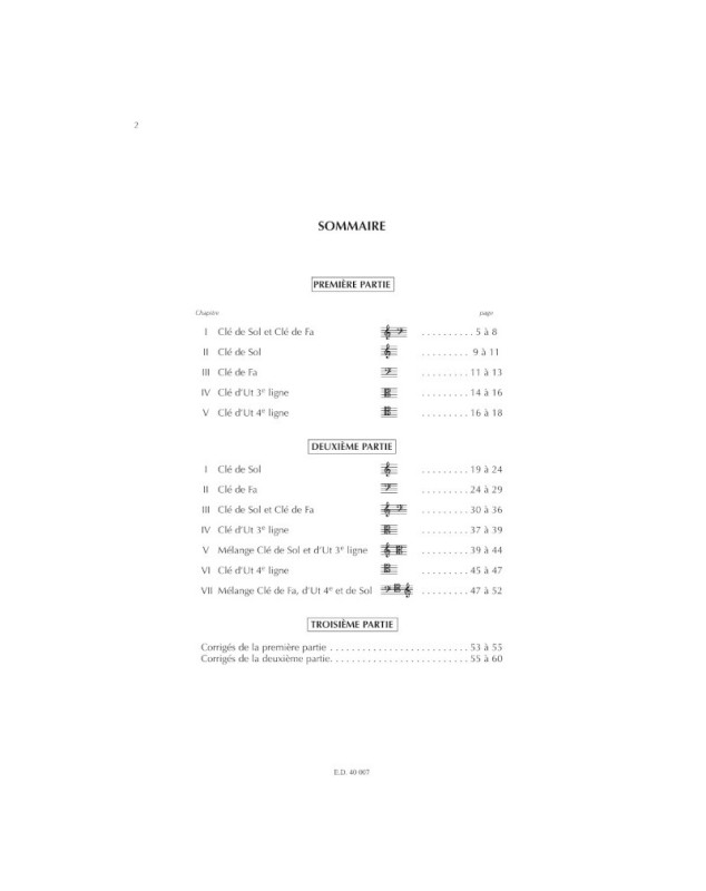 Exercices de lecture de notes sur 4 clés