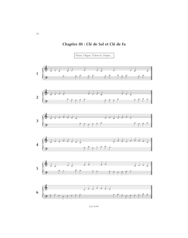 Exercices de lecture de notes sur 4 clés