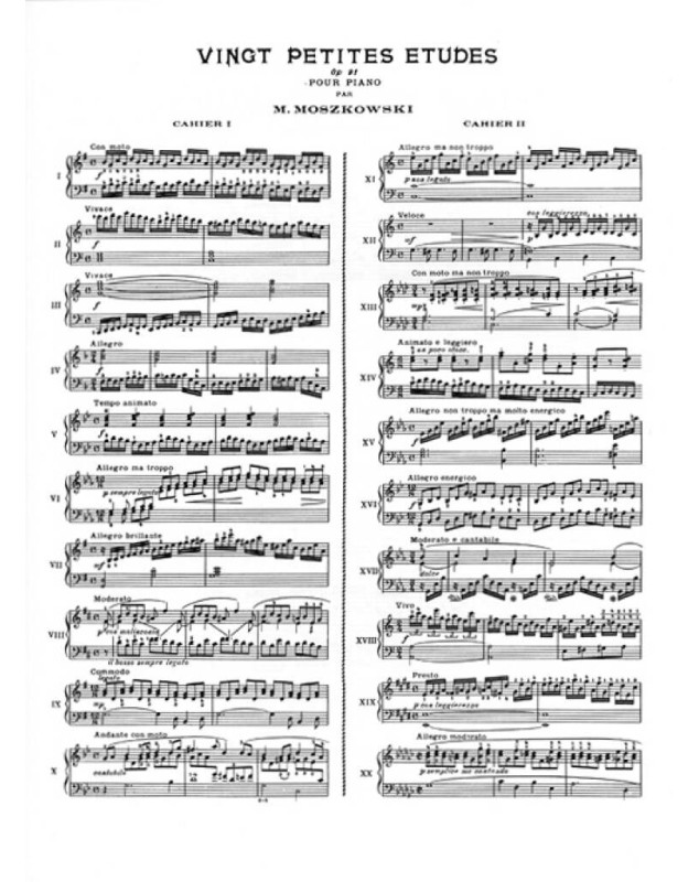 20 Petites Études Op.91, Volume 1