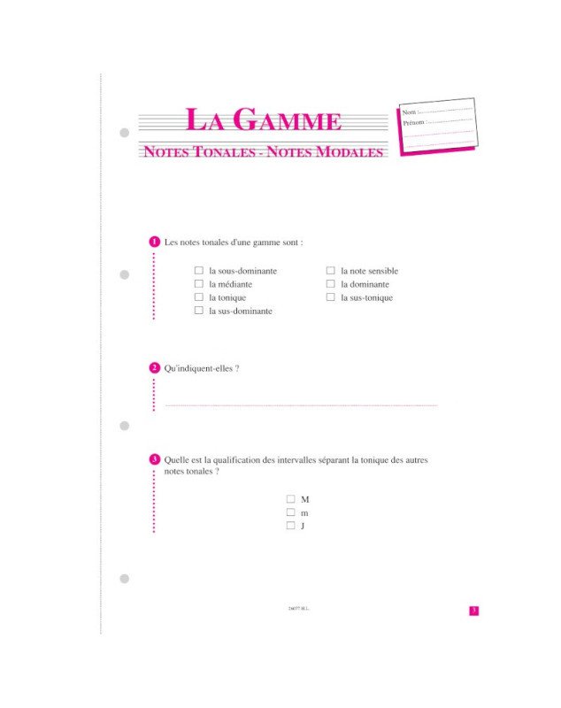 Théorie-tests Vol.3 - Annie Ledout - Editions Henry Lemoine