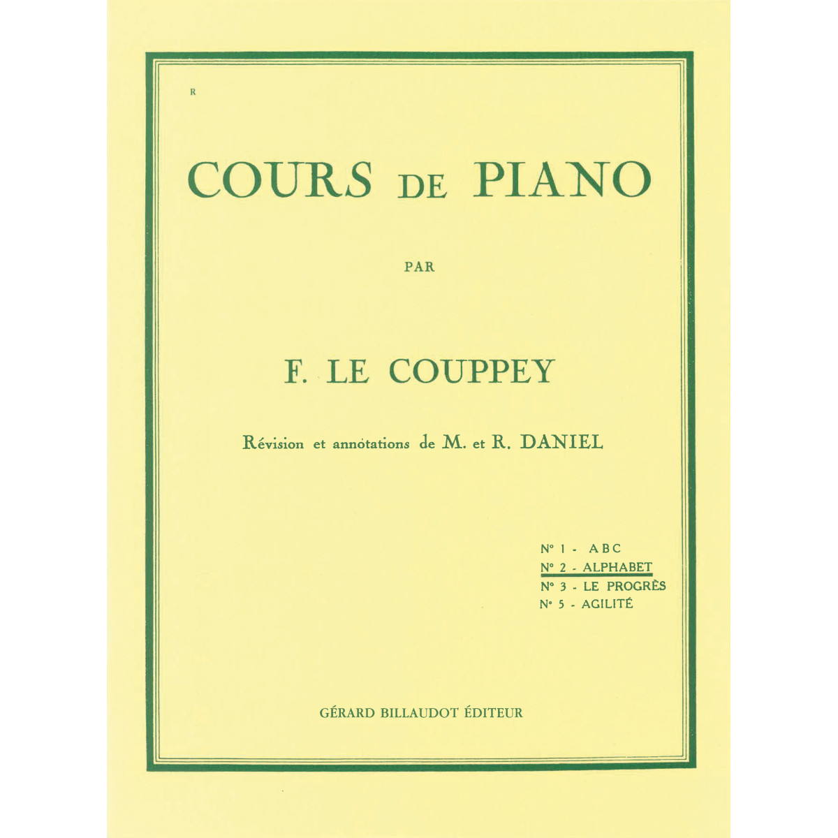 Félix Le Couppey : Cours De Piano N°2 : Alphabet