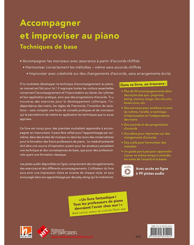 Accompagner et improviser au piano - Editions Hit Diffusion