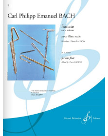Carl Philipp Emanuel Bach : Sonate En La Mineur pour Flute