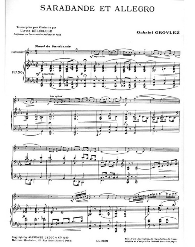 Gabriel Grovlez : Sarabande et Allegro