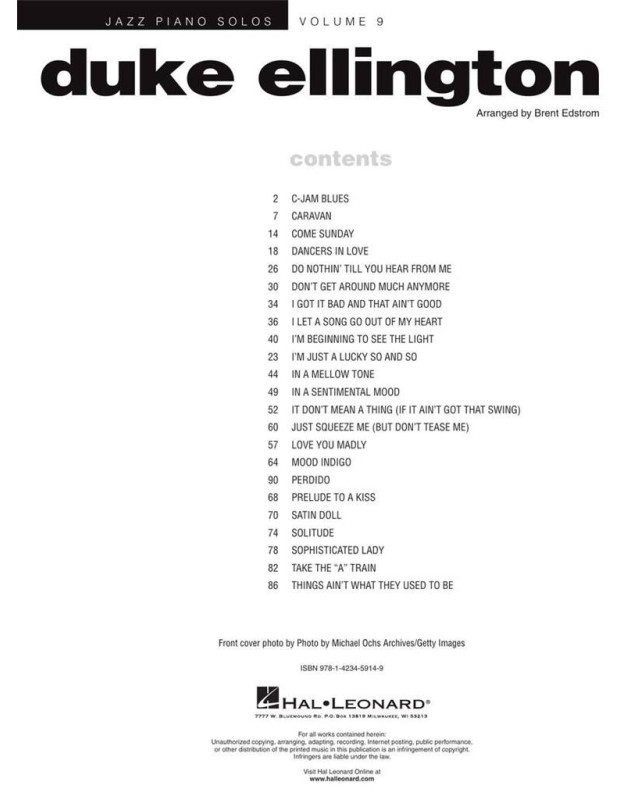 Duke Ellington - Jazz Piano Solos Series Vol. 9
