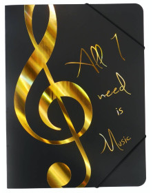 Chemise avec élastique "All I Need is Music" Dorée