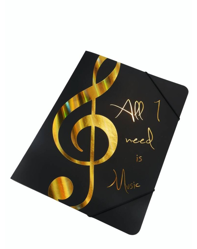 Chemise avec élastique "All I Need is Music" Dorée