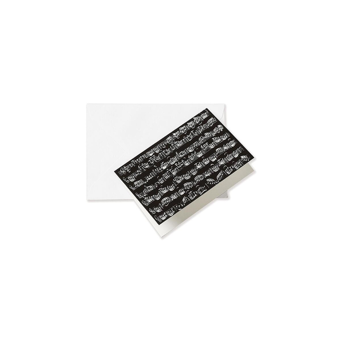 Carte de Vœux Noire Musique + Enveloppe