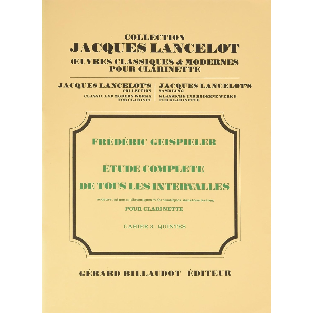 Frédéric Geispieler : Etude Complete De Tous Les Intervalles Vol. 3