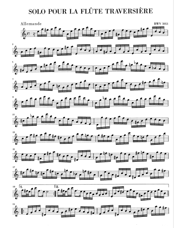 Partita en la mineur - BWV 1013 (Flûte Seule) - Téléchargement