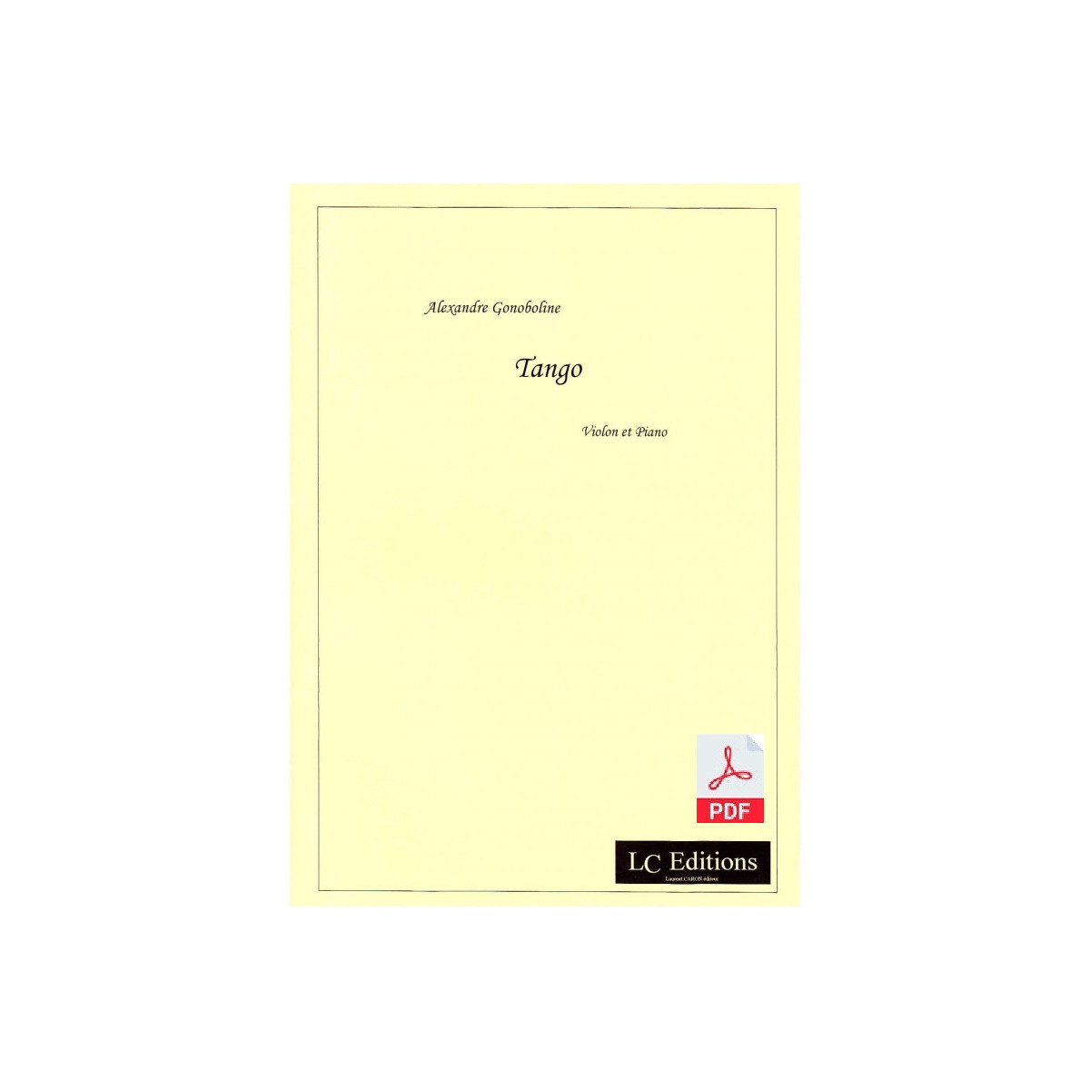 Tango pour Violon et Piano (pdf) - Alexandre Gonoboline