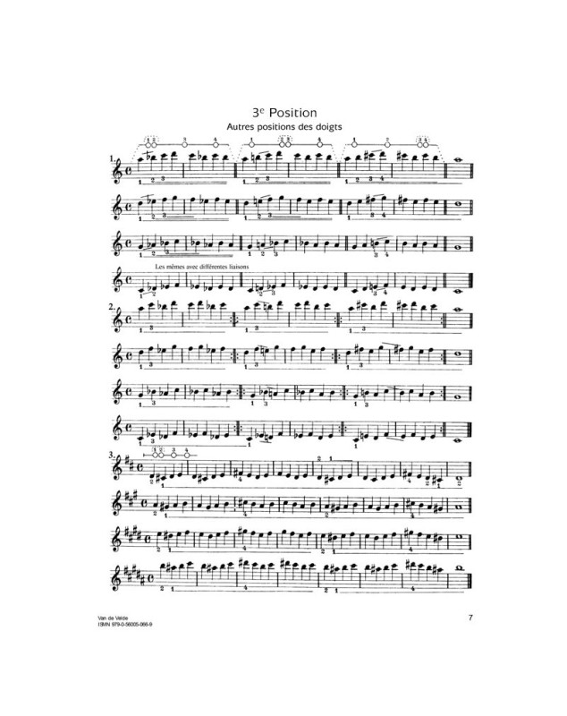 Ecole des positions 3ème Position - Violon -  Van de Velde