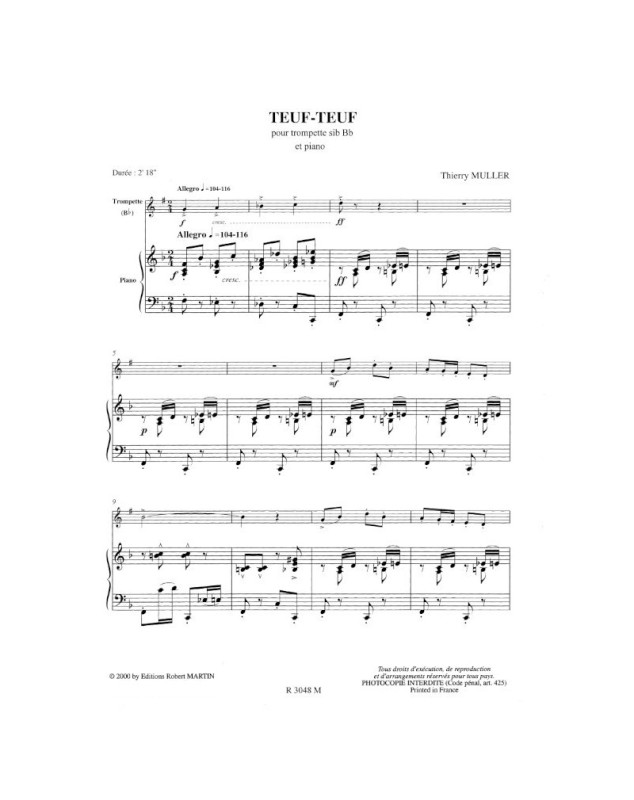 Teuf-Teuf - Trompette et Piano - Thierry Muller