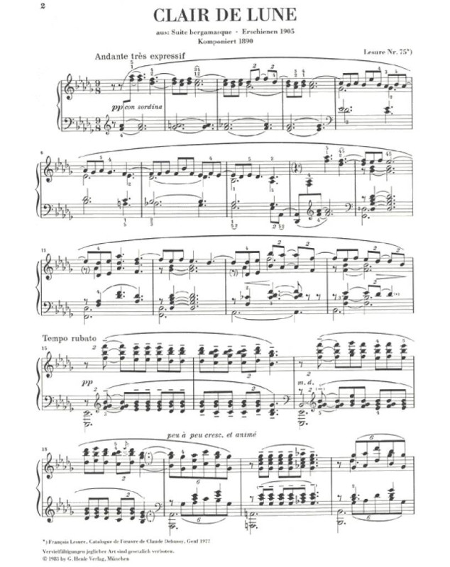 Clair De Lune - Debussy - Partition - Henle Verlag Urtext