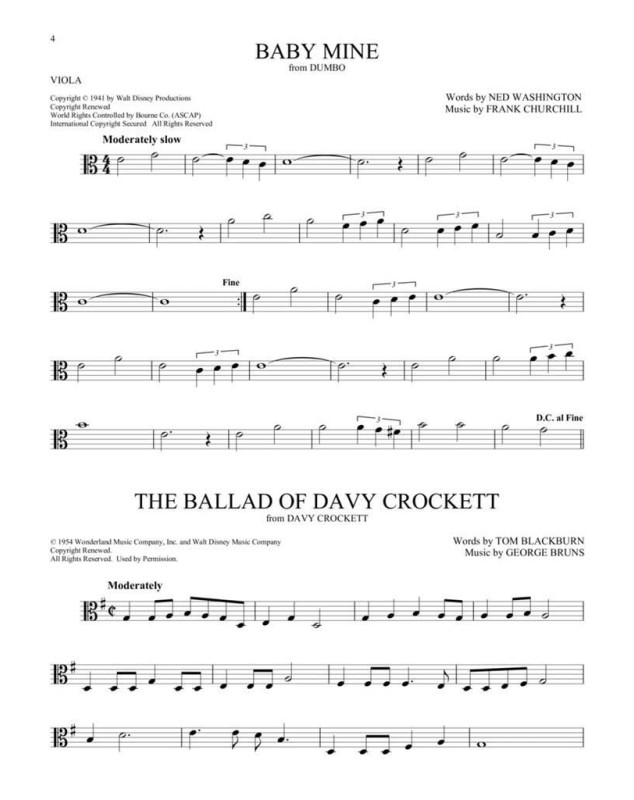 101 Disney Songs for Viola   Viola Recueil 101 Songs TV, Film, Comédie musicale   9781540002419 888680707231 HL00244125