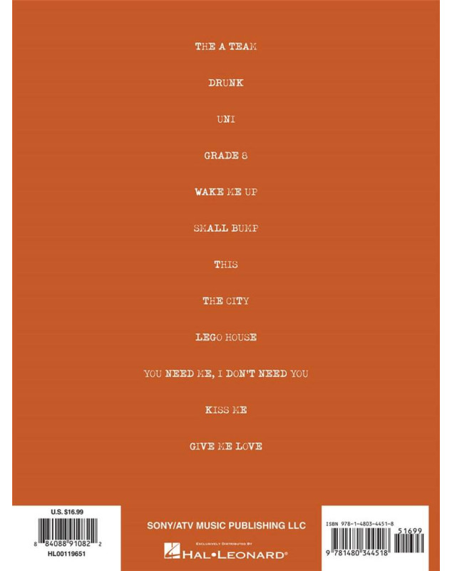 Ed Sheeran : + pour Piano, Voix et Guitare