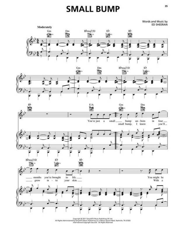 Ed Sheeran : + pour Piano, Voix et Guitare