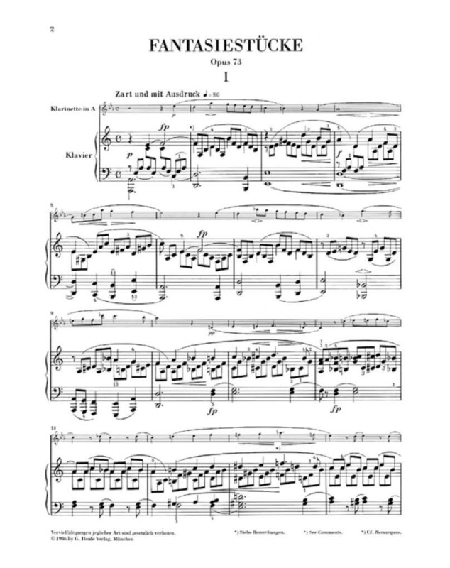 Fantasiestücke op. 73 - Violoncelle - Robert Schumann - Henle Verlag Urtext
