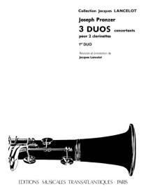 Joseph Pranzer : 3 Duos concertants - 1er Duo Pour 2 Clarinettes