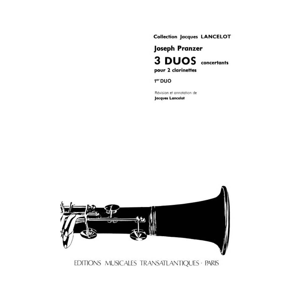Joseph Pranzer : 3 Duos concertants - 1er Duo Pour 2 Clarinettes