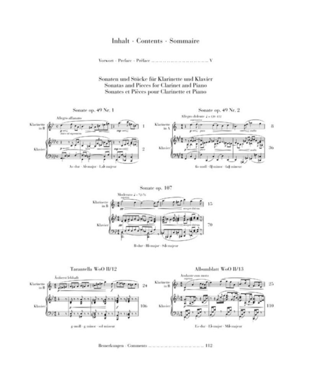 Max Reger : Sonates et oeuvres diverses Pour Clarinette et Piano  - Henle Verlag