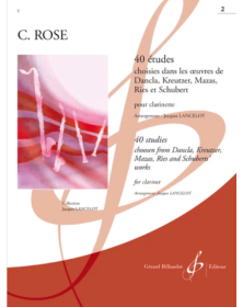Cyrille Rose : 40 Etudes Volume 2 - Clarinette - Gérard Billaudot