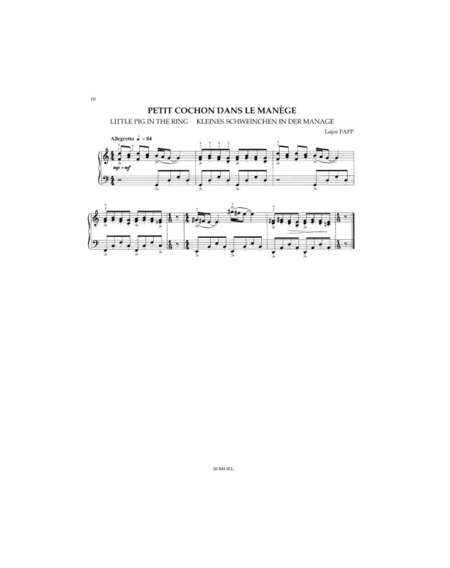 Lajos Papp : Au Cirque - pour Piano - Editions Henry Lemoine