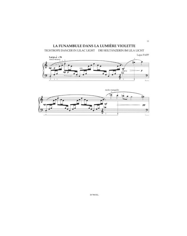 Lajos Papp : Au Cirque - pour Piano - Editions Henry Lemoine