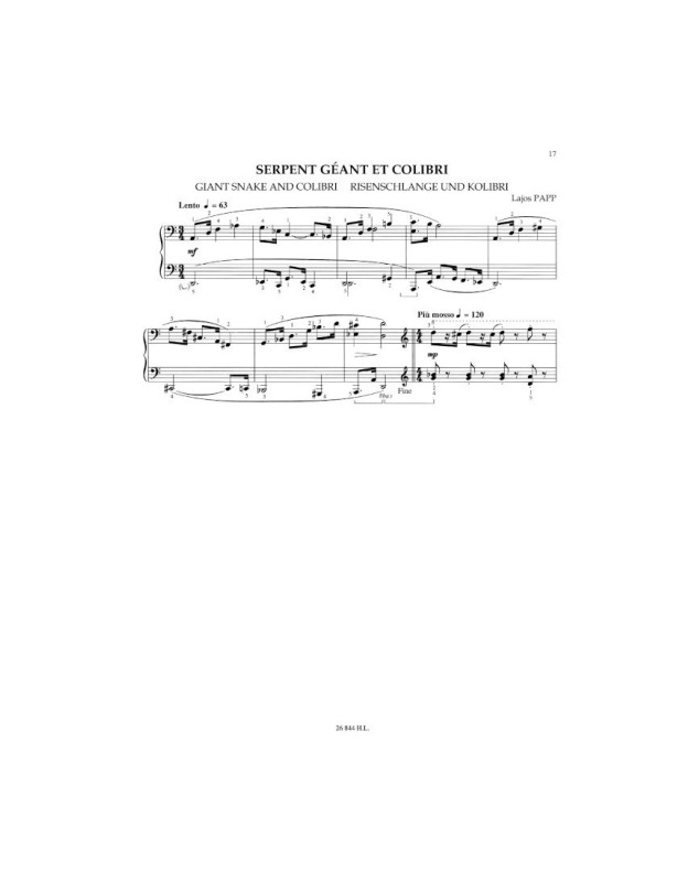 Lajos Papp : Au Cirque - pour Piano - Editions Henry Lemoine