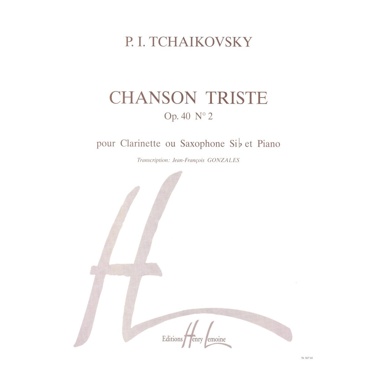 Pyotr Ilyich Tchaikovsky : Chanson triste Op.40 n°2 - Clarinette et Piano