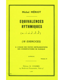 Equivalences rythmiques Volume 2 - Michel Mériot - Editions Combre