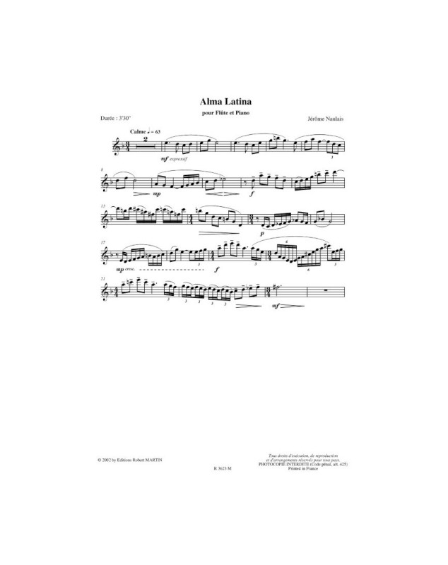 Alma Latina - Flûte et Piano - Jérôme Naulais - Robert Martin