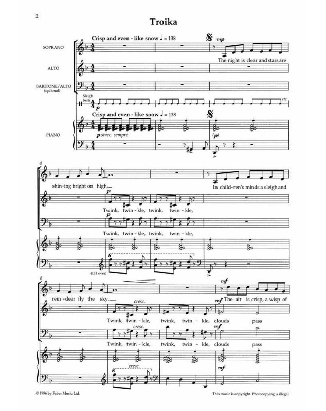 Christmas Fare -Partition pour Choeur d'enfants (SAB) et Piano