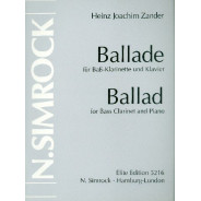 Ballade - Clarinette Basse et Piano - Heinz Joachim Zander