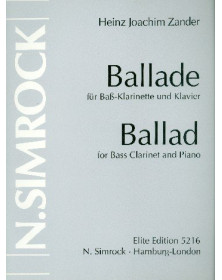 Ballade - Clarinette Basse et Piano - Heinz Joachim Zander
