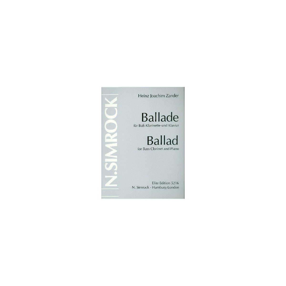 Ballade - Clarinette Basse et Piano - Heinz Joachim Zander