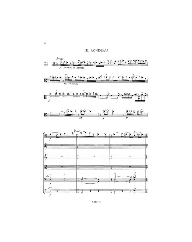 Concerto pour Alto Solo et Orchestre à Cordes - Claude-Henry Joubert