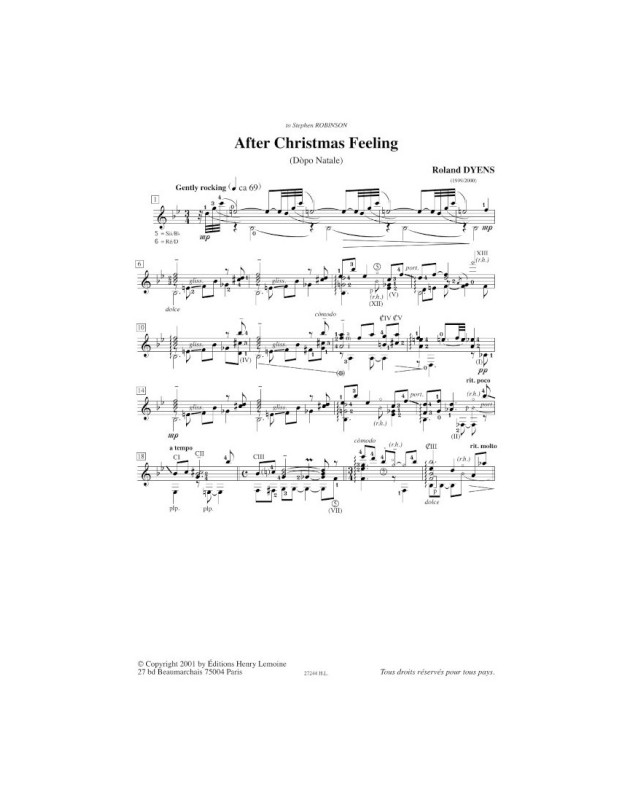 After Christmas feeling - Pour Guitare - Roland Dyens - Henry Lemoine