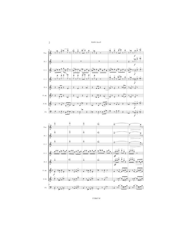 Rabbi Jacob - Partition pour Ensemble de Flûtes - Editions Robert Martin
