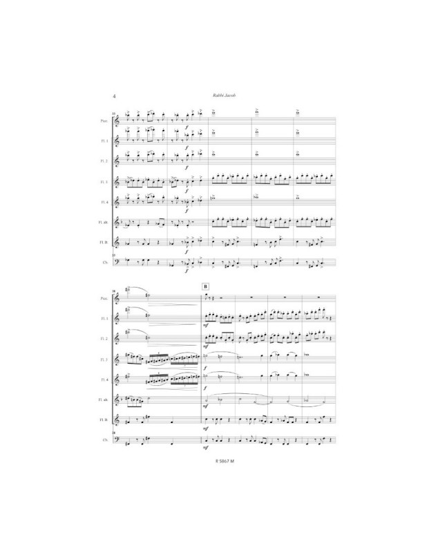 Rabbi Jacob - Partition pour Ensemble de Flûtes - Editions Robert Martin