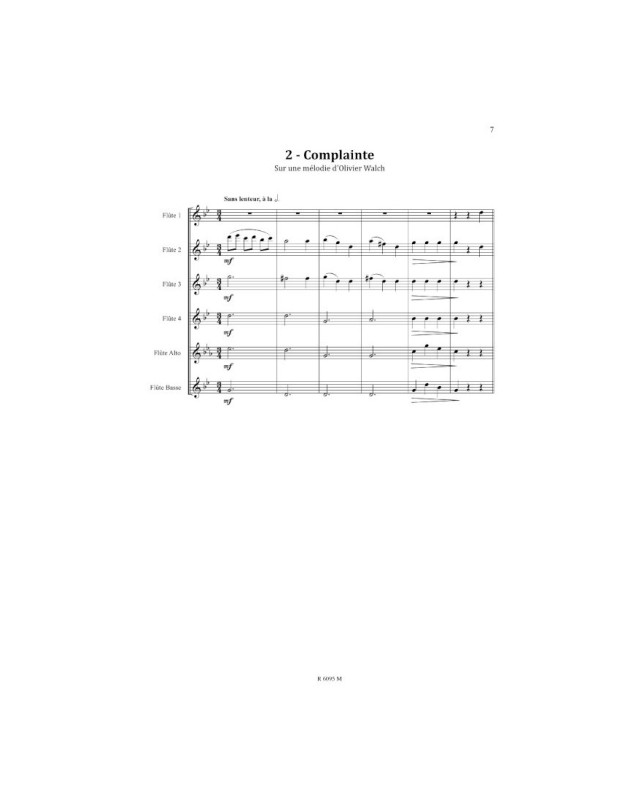Le rêve de Tom - Pour Ensemble de Flûte - Catherine Baert - Robert Martin