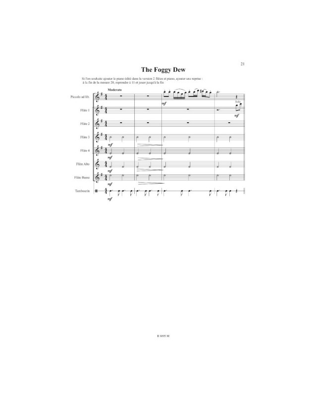 Le rêve de Tom - Pour Ensemble de Flûte - Catherine Baert - Robert Martin