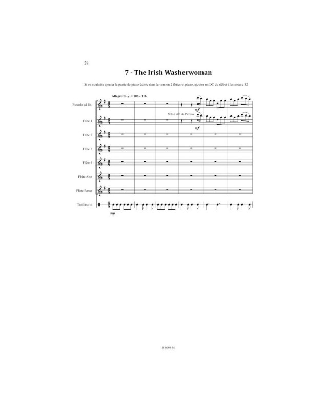 Le rêve de Tom - Pour Ensemble de Flûte - Catherine Baert - Robert Martin