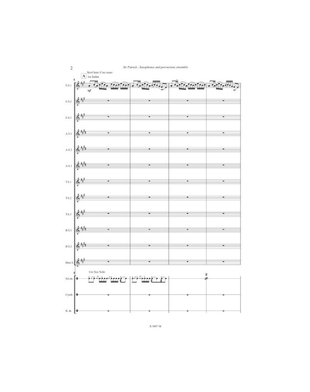 Sir Patrick - Philippe Geiss - Ensemble de Saxophones et Percussions