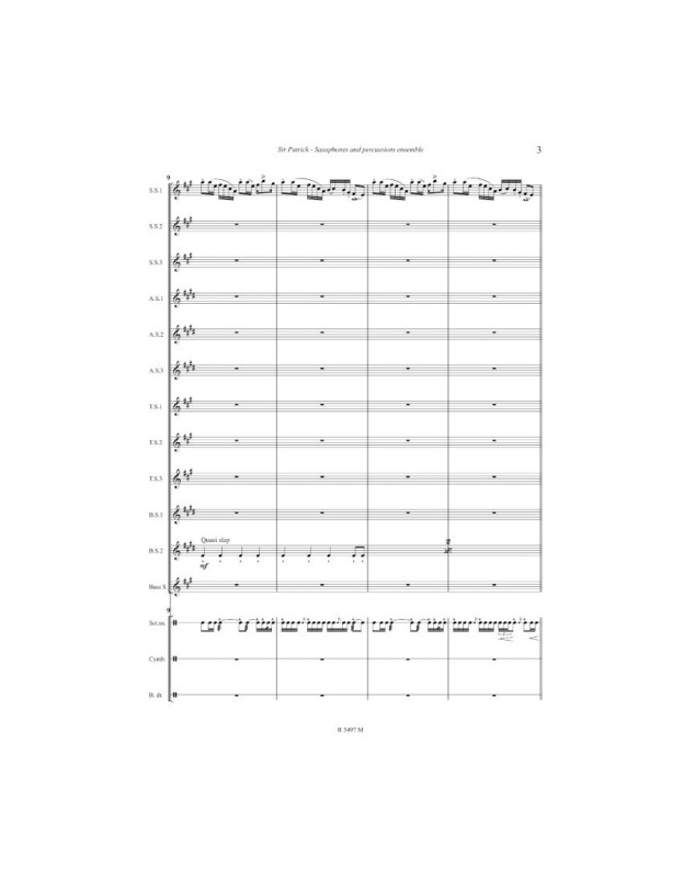Sir Patrick - Philippe Geiss - Ensemble de Saxophones et Percussions