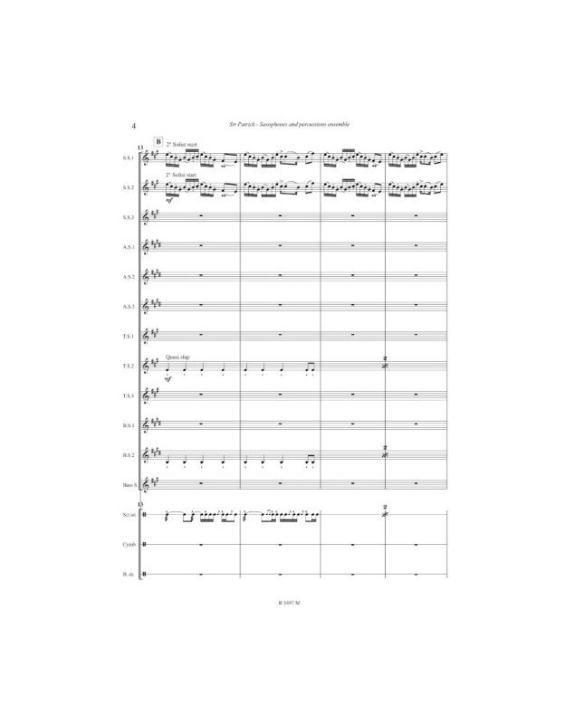 Sir Patrick - Philippe Geiss - Ensemble de Saxophones et Percussions