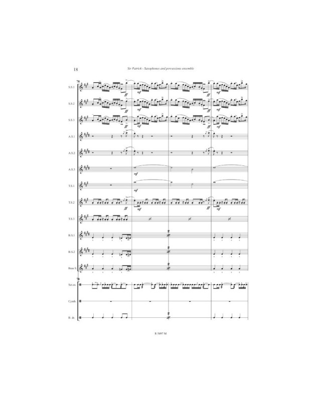 Sir Patrick - Philippe Geiss - Ensemble de Saxophones et Percussions